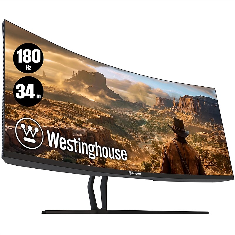 Westinghouse BX6230 34" Curved 180 Hz LED Gaming Monitor, Black (WC34BX6230) image 1