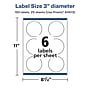 Avery Laser/Inkjet Round Multipurpose Labels, 3" Dia, 150 Labels/Pack (94513-WMF25)~#|#~DBA72009-F597-4A0E-BC3756C92F9431D7_sc7