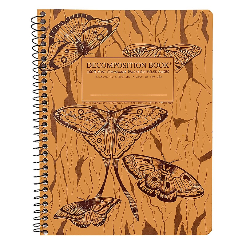 Decomposition Midnight Moths 1-Subject Notebooks, College Ruled, 80 Sheets, Multicolored (17457) image 1