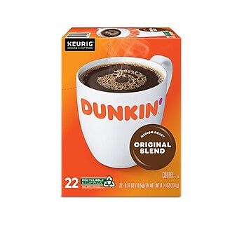 Dunkin' Original Blend Coffee, Keurig® K-Cup® Pods, Medium Roast, 22/Box (400845)