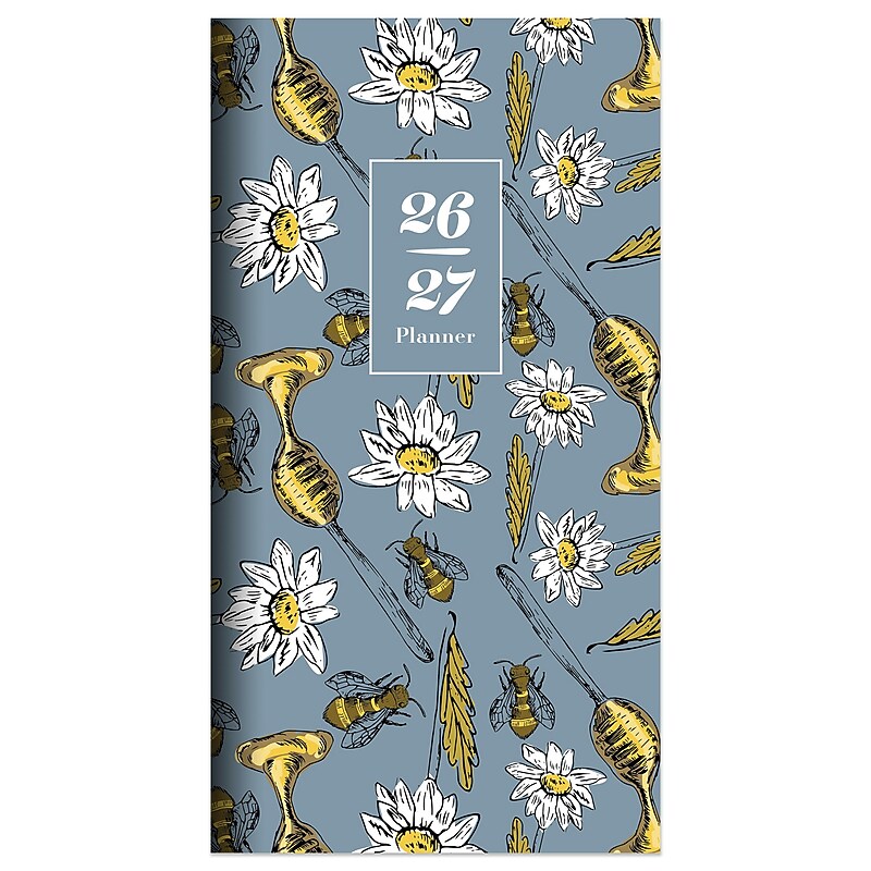 2026-2027 TF Publishing Honey Bees 3.5" x 6.5" Calendar Year Monthly Planner, Paperboard Cover, Multicolored (26-7020) image 1