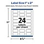 Avery Laser/Inkjet Multipurpose Labels, 2" x 1", Glossy Clear, 2400/Box (94220)~#|#~DBB06F1C-6CBE-44D3-A21D1F94A56FDE1A_sc7