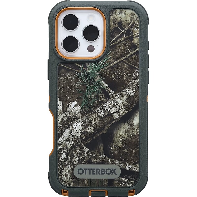 OtterBox Defender Series Pro MagSafe Phone Case for iPhone 16 Pro Max, Shock Absorbing, Realtree APX Green (77-96041) image 1