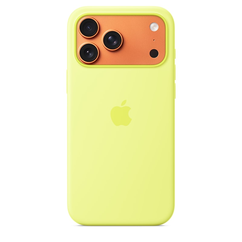 Apple Silicone MagSafe Phone Case for iPhone 17 Pro Max, Neon Yellow (MGFM4ZM/A) image 1