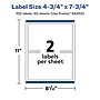Avery Laser/Inkjet Rectangle Waterproof Multipurpose Labels, 7.75"  x 4.75", White, 100/Box (94255)~#|#~DBBE5E0B-9102-4A87-9B49A431EF22922B_sc7