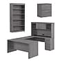 Bestar Logan 66"W U or L Shaped Desk with Hutch, File Cabinet, and Bookcase, Bark Grey (46851-47)~#|#~DBCCD689-C674-48CF-AEAA6295DDC8EAD5_sc7