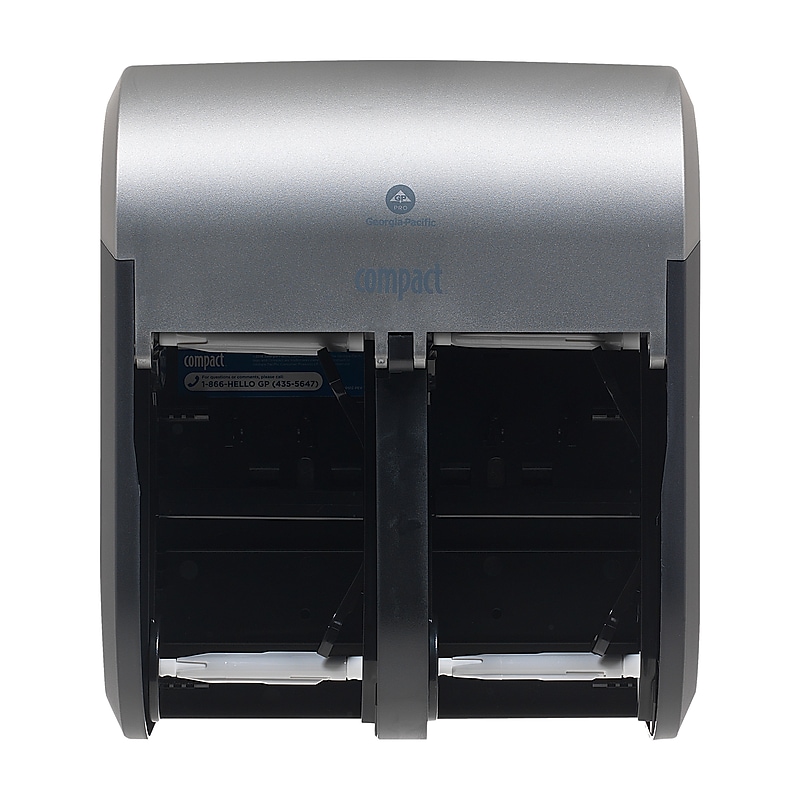 Compact 4-Roll Quad Coreless Toilet Paper Dispenser by GP PRO, Faux Stainless (56746A) image 1