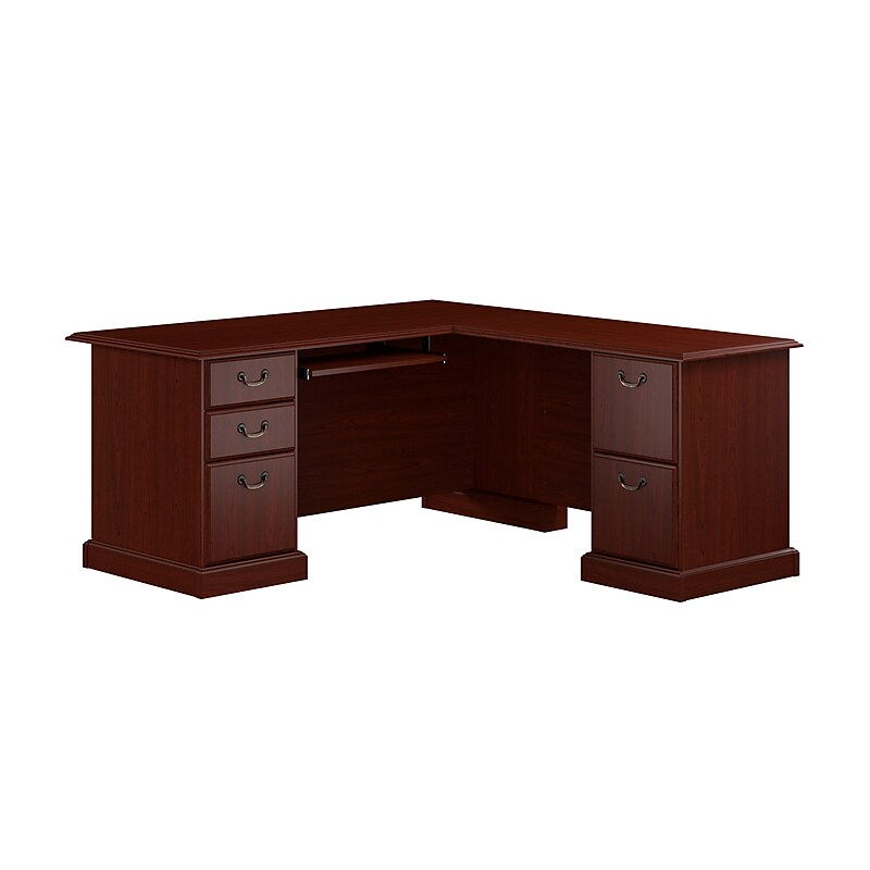 Bush Business Furniture 66"W Arlington L Shaped Desk with Drawers and Keyboard Tray, Harvest Cherry (WC65570-03K) image 1
