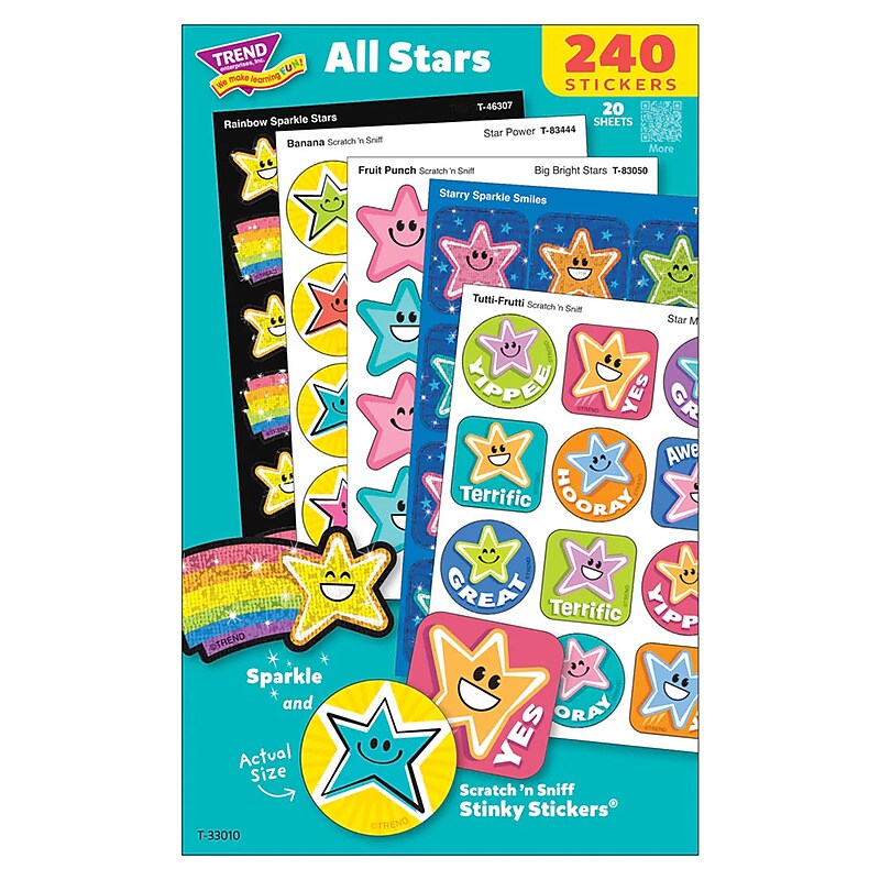 Trend Enterprises All Stars Mixed Stickers Variety Pack, 240/Pack (T-33010) image 1