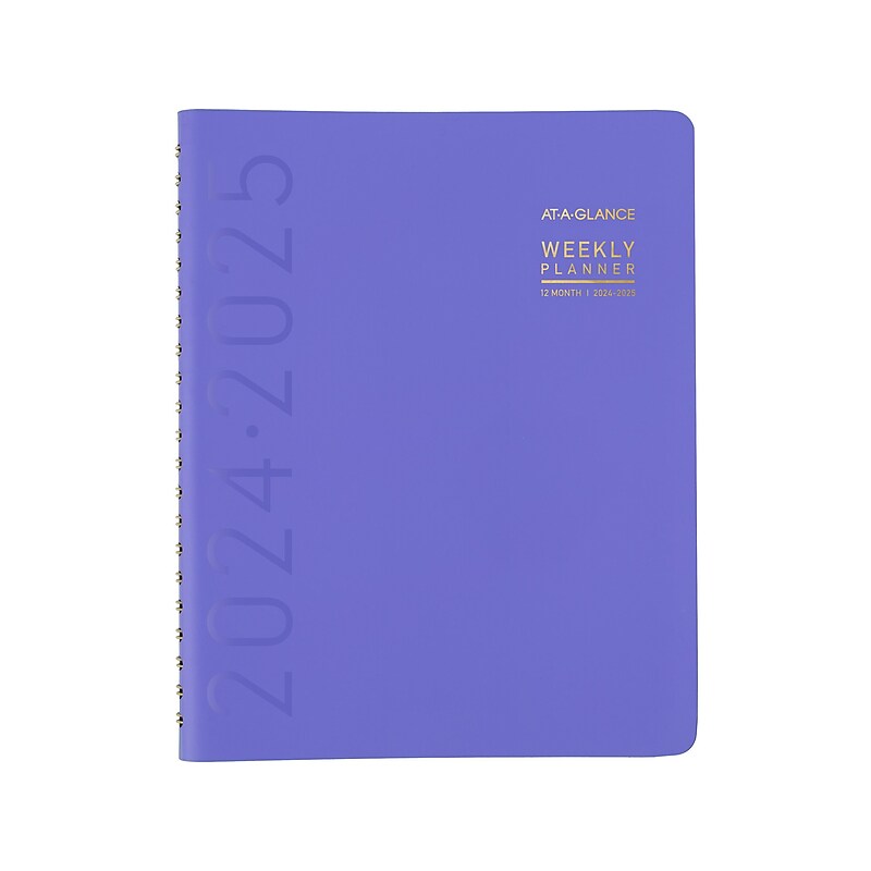 2024-2025 AT-A-GLANCE Contemporary 8.25" x 11" Academic Weekly & Monthly Planner, Faux Leather Cover, Purple (70-957X-18-25) image 1