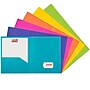 JAM Paper Heavy Duty 2-Pocket Plastic Presentation Folders, Assorted Fashion Colors, 6/Pack (383HFASSRT)~#|#~DBE350C9-30EC-40E1-AC26F9558B4C0A6D_sc7