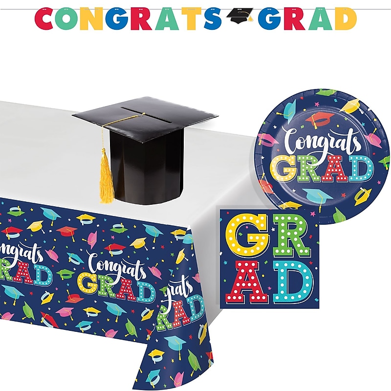 Creative Converting Glad to Be Grad Party Kit, Serves 8 (DTC9209E4A) image 1