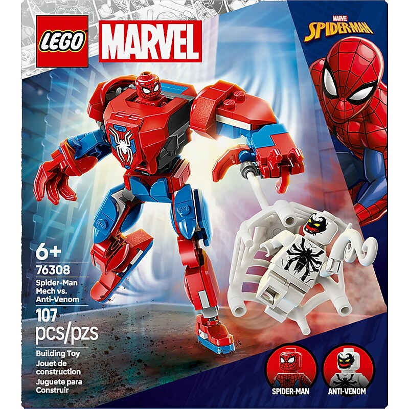 LEGO Spider-Man Mech vs. Anti-Venom, 107 Pieces (76308) image 1