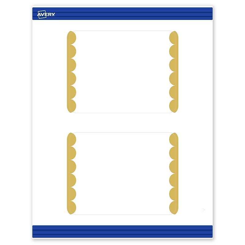 Avery Gold Edge Dots Matte Blank Card, White, 20/Pack (S00-DK3) image 1