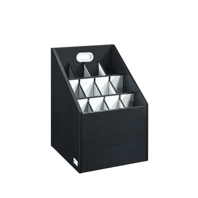 AdirOffice 20-Slot Roll File, 22.24"H x 15.55"W x 15.55"D, Black (ADI628-WBLK) image 1