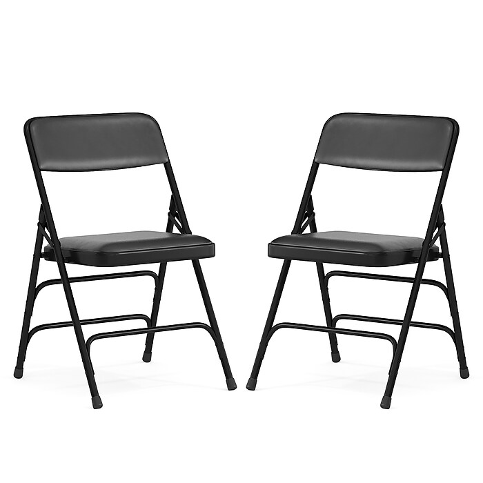 Flash Furniture HERCULES Series Vinyl/Metal Folding Chair, Black