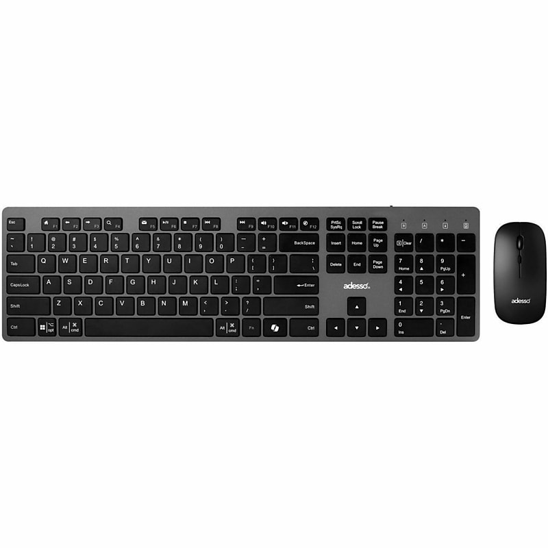 Adesso EasyTouch 7300 Wireless Keyboard and Optical Mouse Combo, Black (WKB-7300CB) image 1