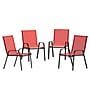 Flash Furniture Brazos Series Outdoor Stack Chair, Red, 4/Pack (4JJ303CRD)~#|#~DC0B0FB4-7431-439E-8FE8256F167A4BF2_sc7