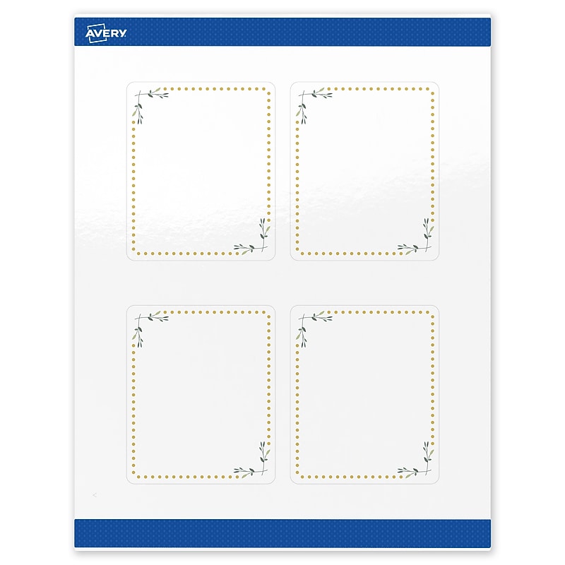 Avery Laser/Inkjet Rectangle Multipurpose Labels, 4" x 3-1/3", White, 40/Pack (S00-DN3) image 1