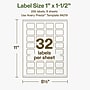 Avery Hemp Rectangle Laser/Inkjet Multipurpose Labels, 1" x 1-1/2", Off-White (256/Pack)~#|#~DC13FE53-689F-41CD-A0718A13EC76B787_sc7
