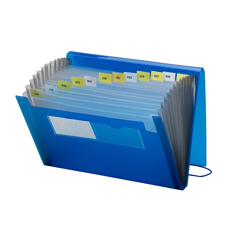 Smead Ultra-Color Expanding Pocket, 13 Pocket, 13"W x 9 1/4"H, Blue (70876) image 1