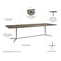Bush Business Furniture 120W x 48D Boat Shaped Conference Table with Metal Base, Modern Hickory (99TBM120MHSVK)~#|#~DC194692-1123-4024-A7F24244A0514CBA_sc7