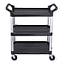 Luxor 3-Shelf Serving Cart, Black/Aluminum (SC12-B)~#|#~DC19BDC4-4BCB-44EF-A71434166576116D_sc7
