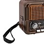 QFX True Wireless Retro-Style Portable Bluetooth AM/FM/Shortwave Radio with Solar Panel, Brown (R-50)~#|#~DC1ADBA9-15EA-4570-B39F035C89FF904A_sc7