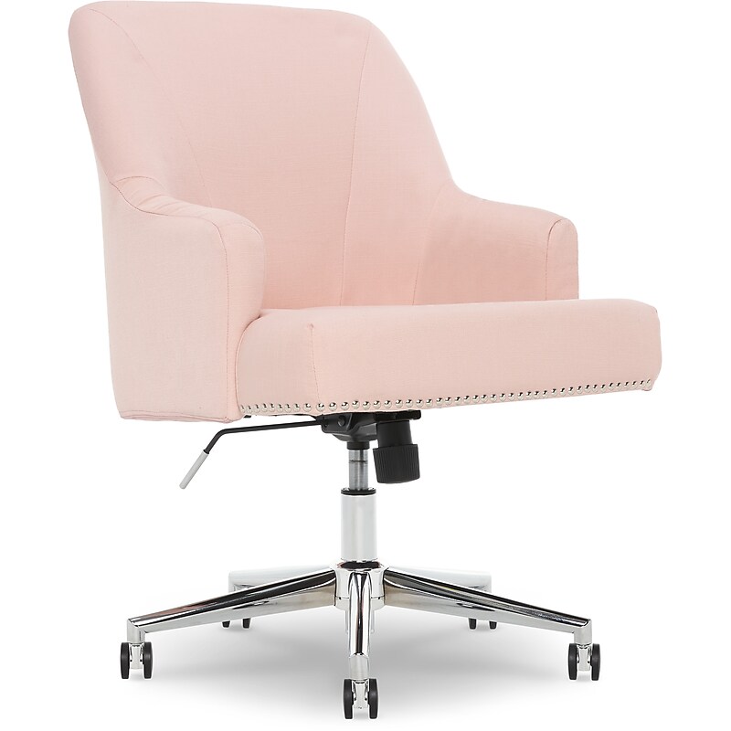 Serta Style Leighton Fabric Swivel Home Office Chair, Blush Pink (47925C) image 1