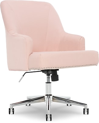 Serta Style Leighton Fabric Swivel Home Office Chair, Blush Pink (47925C) Simolary simolary.com