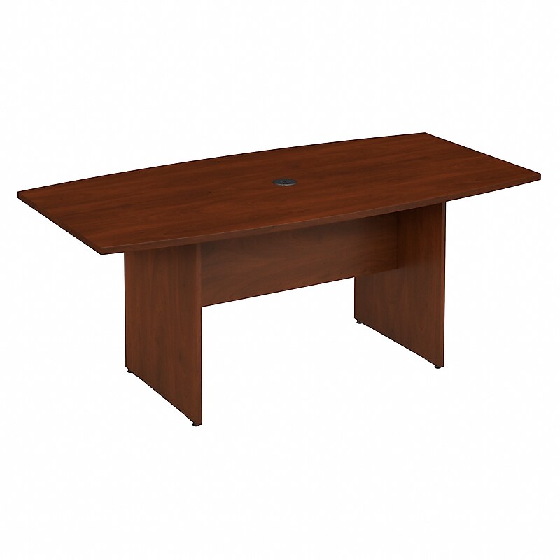 Bush Business Furniture 72W x 36D Boat Shaped Conference Table with Wood Base, Hansen Cherry (99TB7236HC) image 1