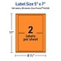 Avery Laser/Inkjet Multipurpose Rectangle Labels, 5" x 7", Bright Orange, 160/Box (94258)~#|#~DC39C9F9-68B1-4D7A-8A16913AFD7DBFCC_sc7