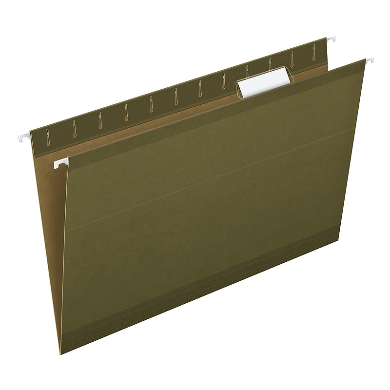Pendaflex Reinforced Hanging File Folders, 1/5-Cut Tab, Legal Size, Standard Green, 25/Box (PFX 4153 1/5) image 1