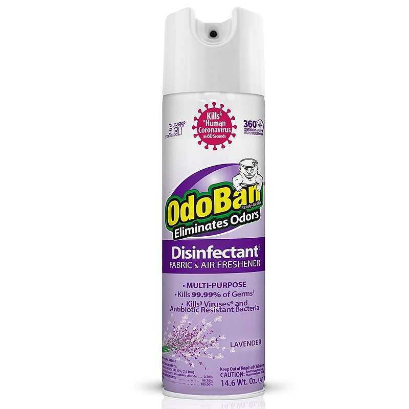 OdoBan Ready to Use Disinfectant Air Freshener & Deodorizer Spray, 14.6 oz., Lavender Scent (910101-14A) image 1