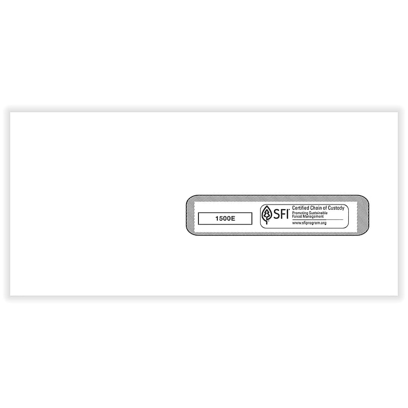 ComplyRight CMS-1500 Gummed #10 Document Envelopes, 4 1/2" x 9 1/2", White, 500/Box (1500E) image 1