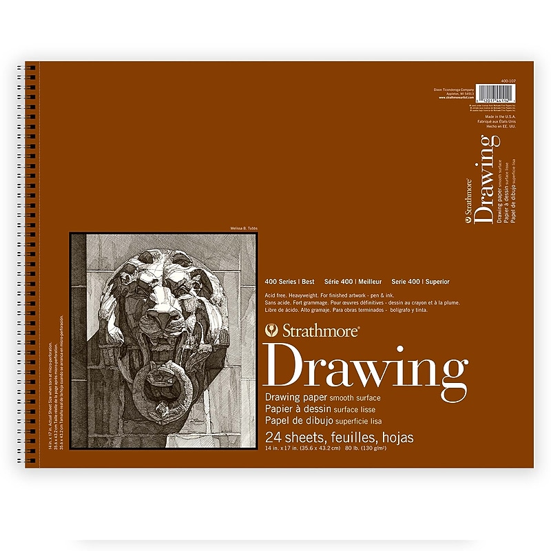 Strathmore 400 Series 14" x 17" Top Wire Bound Drawing Paper Pad, 24 Sheets/Pad (STTP4001071) image 1