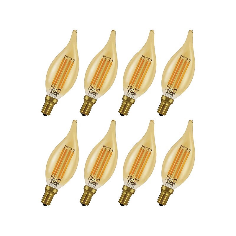 Viribright 4.5-Watts Warm White LED Bent Candle Flame Bulb, 8/Box (450137-ES) image 1