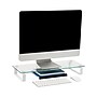 Mind Reader Contemporary Monitor Stand and Laptop Riser, Clear (GLASS-CLR)~#|#~DC4C3458-1CB2-4B6D-B30A0FDB5612BE8D_sc7