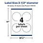 Avery Laser/Inkjet Round Multipurpose Labels, 3.5" Dia., Clear, 40 Labels/Pack (94514)~#|#~DC4D7831-D8F6-426B-9281E0CBD07A4D2F_sc7