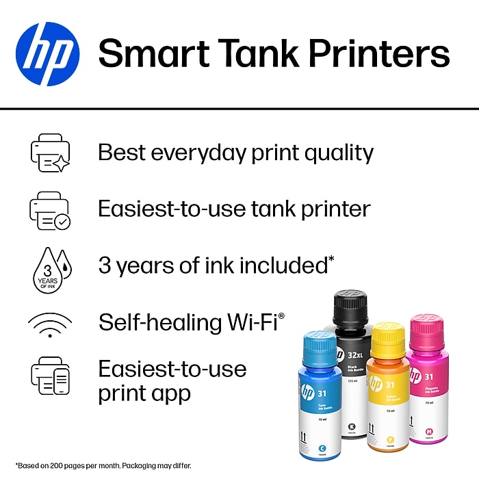HP Smart Tank 7001 Wireless Color All-in-One Cartridge Free Ink