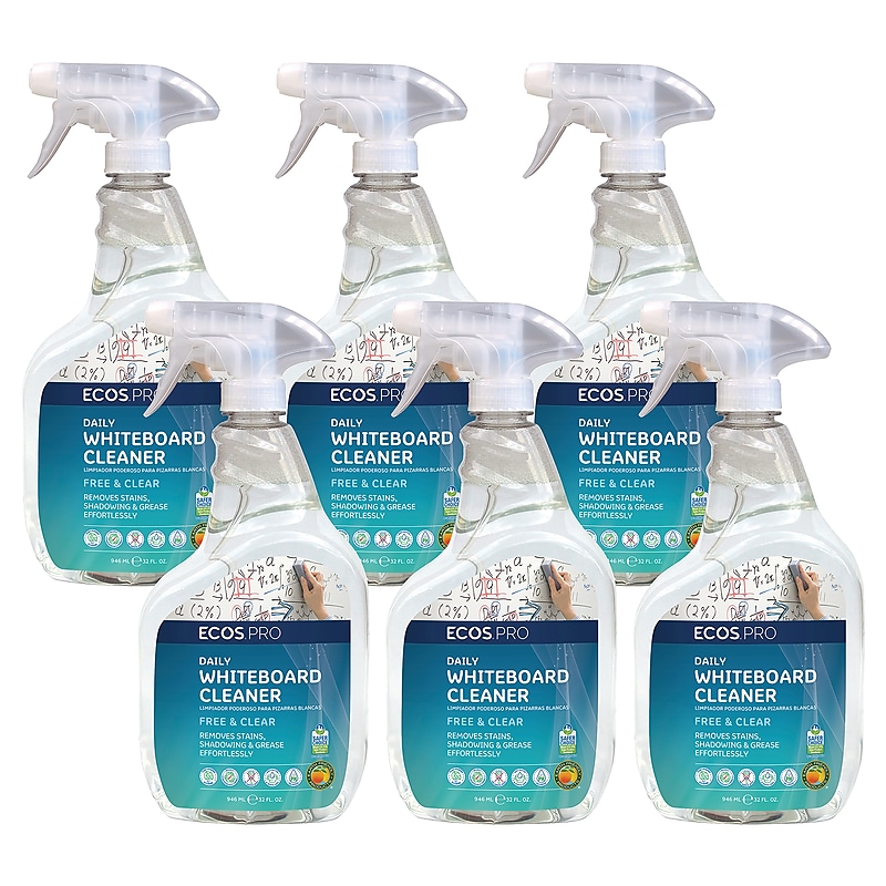 ECOS PRO Daily Whiteboard Cleaner, Free & Clear, 32oz Spray Bottle, 6/Carton (PL98696CT) image 1