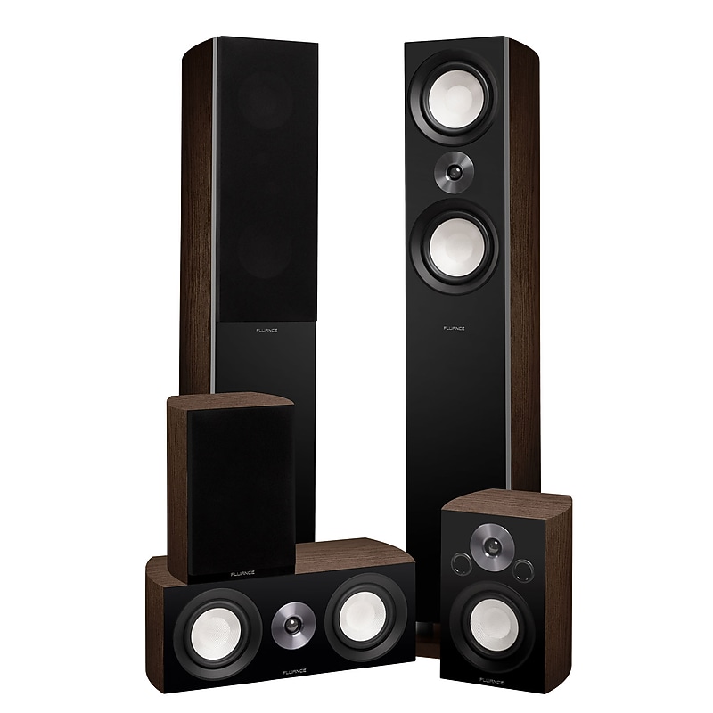 Fluance Reference High Performance Surround Sound Home Theater 5.0 Channel Speaker System, Natural Walnut image 1