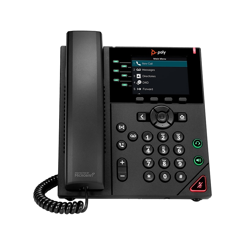 Poly VVX 350 6-Line VOIP Phone, Black (89B69AA#ABA) image 1