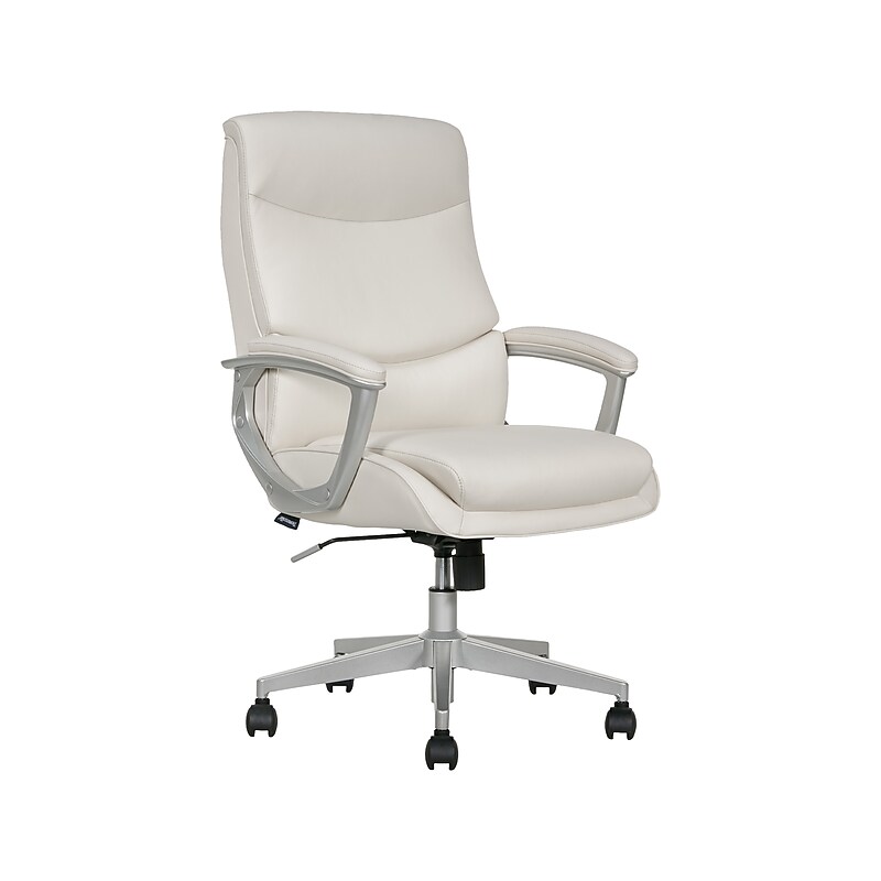 Thomasville Furniture Josephine Ergonomic Bonded Leather Swivel Manager Chair, Beige (60071-CRM) image 1