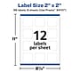 Avery Laser/Inkjet Square Multipurpose Labels, 2" x 2", White, 96 Labels/Pack (94107)~#|#~DC608E0C-F433-48E9-81064F6F3AE00DF5_sc7