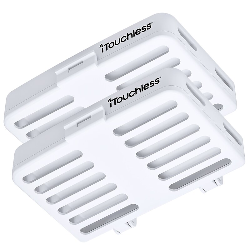 iTouchless AbsorbX Stick On Odor Removal Kit, White, 2/Pack (UNICFGW) image 1