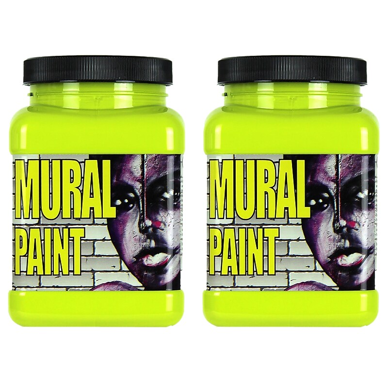 Chroma Acrylic Mural Paint, Psychedelic (Yellow Green), 16 oz., 2/Bundle (CRM2508-2) image 1