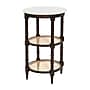 Storied Home 17.8"Dia. Marble Round End Table, 2 Shelves, White/Brown/Natural (EC0836)~#|#~DC75CAE8-5F61-4FC6-96AD4A7095E9247F_sc7