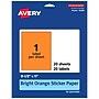 Avery Laser/Inkjet Multipurpose Rectangle Labels, 8.5" x 11", Bright Orange, 20/Pack (94269)~#|#~DC760B18-E345-4451-BE8F5F4731C46782_sc7