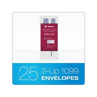 Adams 2022 Envelope Peel & Seal Tax Form Envelopes, White, 25/Pack (STAX3-22)